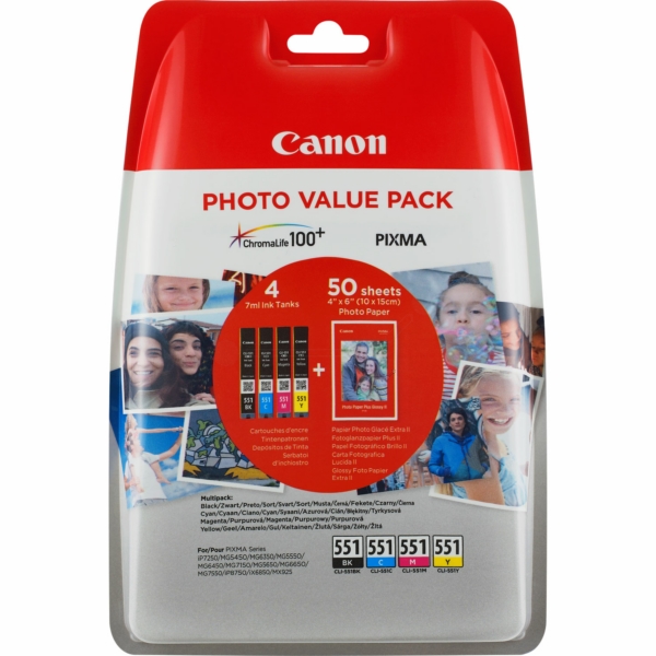 Original Tintenpatronen Canon CLI-551 multipack (6508B005) 